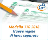 Modello 770 2018: nuove regole di invio separato