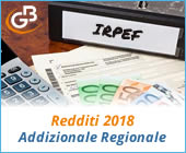 Redditi 2018: Addizionale Regionale