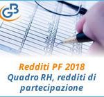 Redditi PF 2018: Quadro RH, redditi di partecipazione