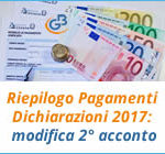 Riepilogo Pagamenti Dichiarazioni 2017: modifica secondo acconto