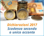 Dichiarazioni 2017: scadenza secondo / unico acconto