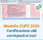 Modello CUPE 2020: Certificazione utili corrisposti ai soci